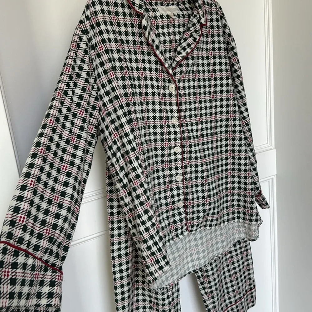 THE GREAT. SLEEP SET The Plaid Pajama Top and Pajama Bottoms Pants Winter Pine 1 - Picture 8 of 16